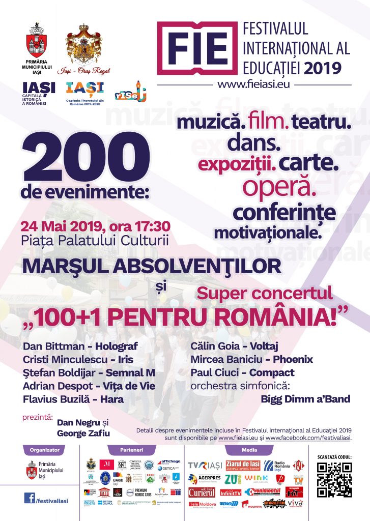 FIE 2019: Marșul Absolvenților și concertul „100+1 pentru România”